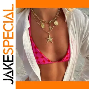 Trendy Gold Stainless Steel Layered Necklace