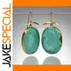 Green Stone Drop Earrings for Women