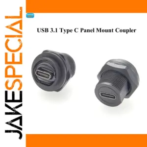 Waterproof USB-C Panel Mount Coupler, 10Gbps