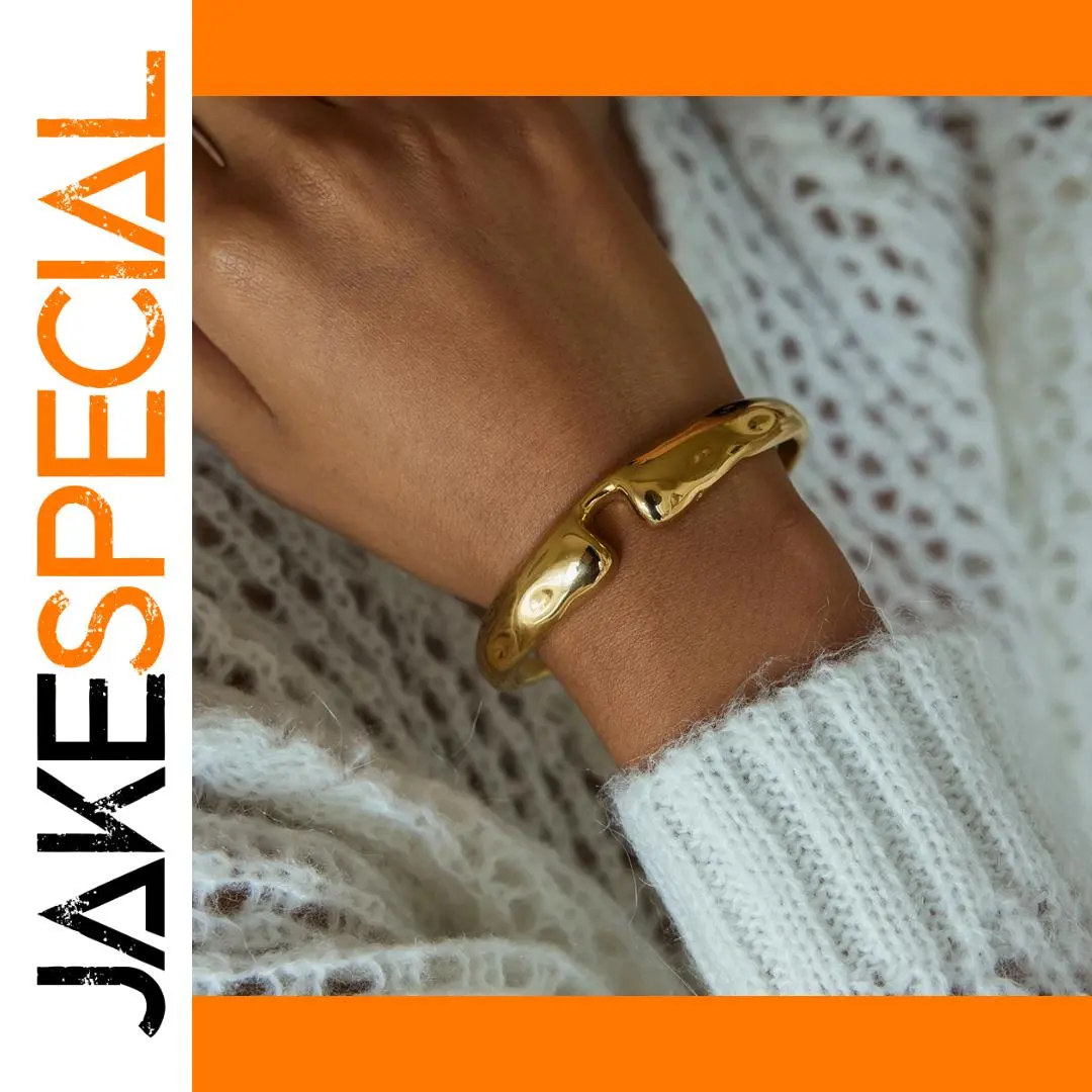 Elegant Gold Stainless Steel Bangle Bracelet 1 Elegant Gold Stainless Steel Bangle Bracelet