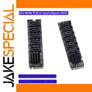 PCIe SATA Expansion Riser Card 6-Port Adapter