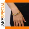 Stainless Steel Two-Tone Nail Bracelet for Women