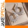 Drop-Shaped Silver and Gold Earrings with Cubic Zirconia