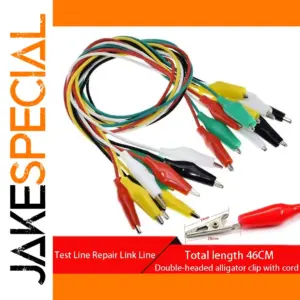 Color-Coded Alligator Test Clip Set (10 Pieces)