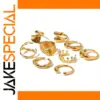 Gold-Textured Stainless Steel Adjustable Ring