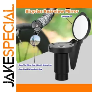Black Bicycle Rearview Mirror with 30mm Convex Lens