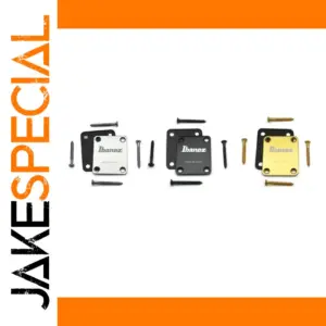 Electric Guitar Neck Plate with Screws in Silver, Black, or Gold