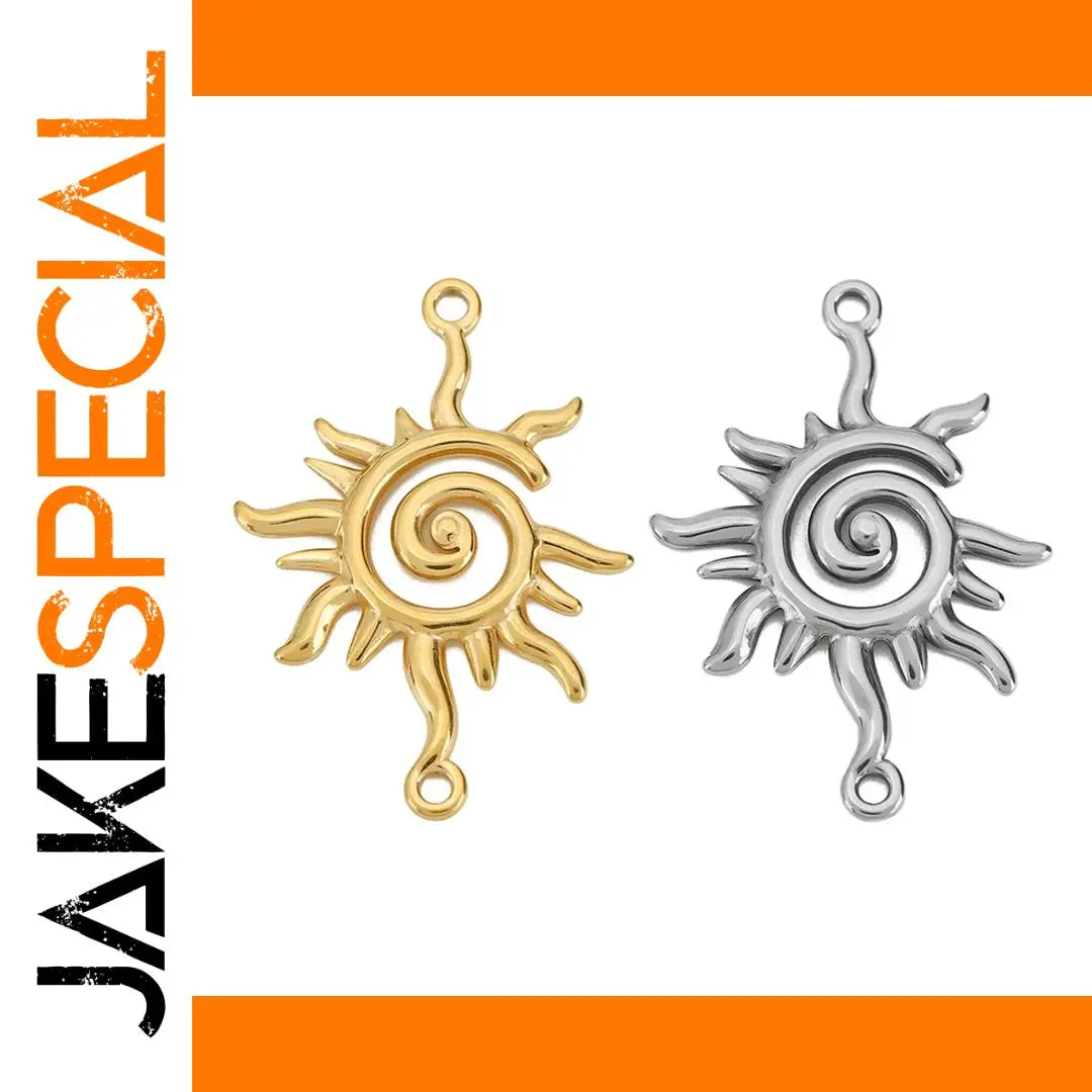 Stainless Steel Sun-Shaped Jewelry Connectors Set 1 Stainless Steel Sun-Shaped Jewelry Connectors Set