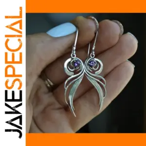 Vintage Silver Moon-Inspired Drop Earrings