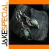 Oval Green Stone Drop Earrings in Silver and Gold