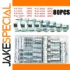 80-Piece Stainless Steel Double Ear Hose Clamp Set