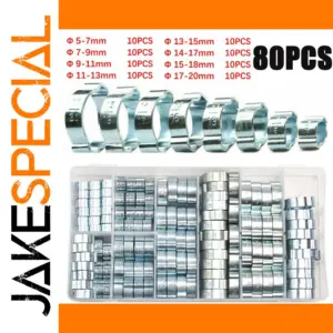 80-Piece Stainless Steel Double Ear Hose Clamp Set