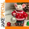 Festive Handmade Needle-Felted Mouse Ornament