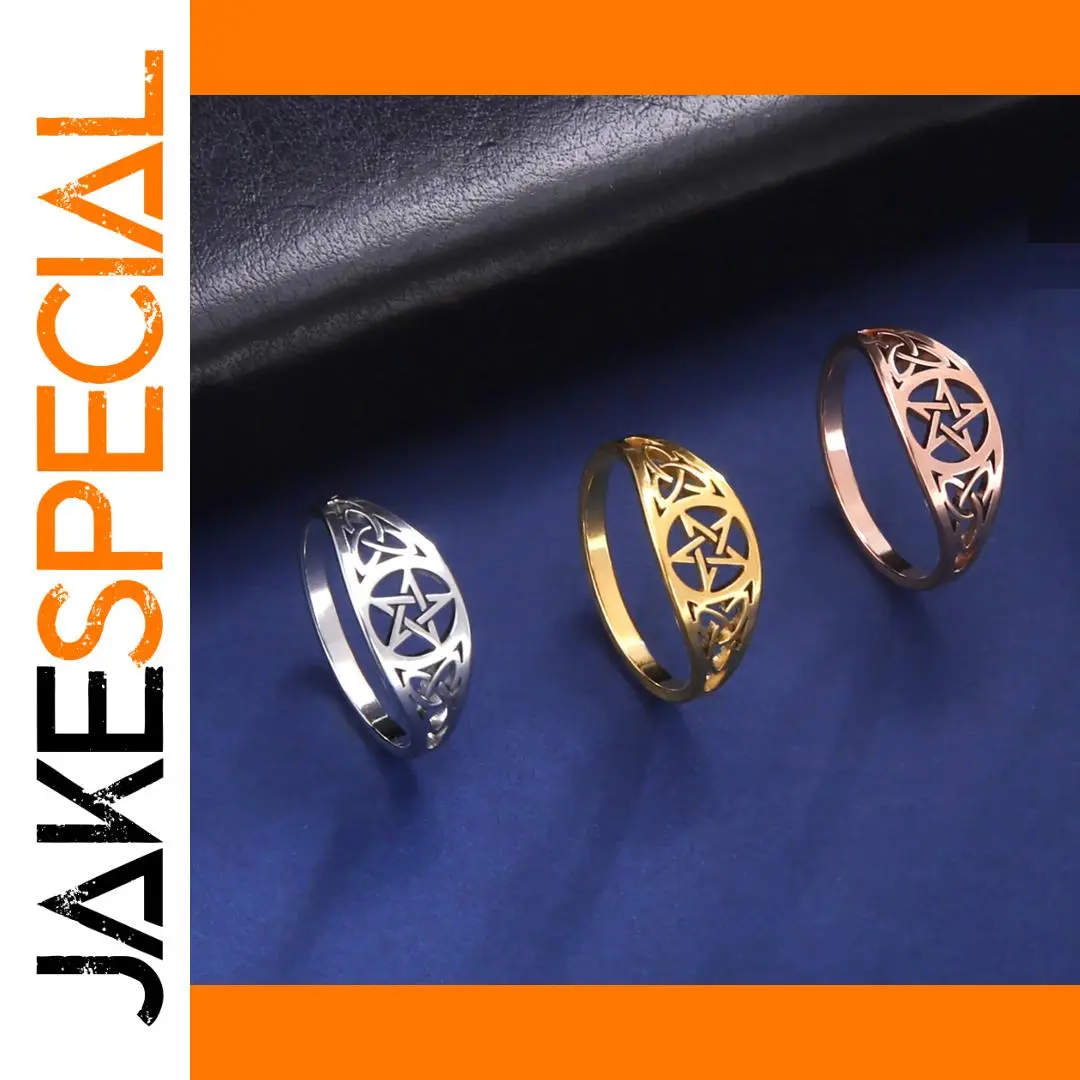 Irish Knot Pentagram Stainless Steel Ring 1 Irish Knot Pentagram Stainless Steel Ring