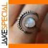 Moonstone Vintage Cocktail Ring with Adjustable Band