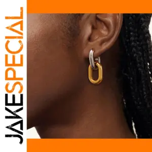 Mixed Metal Stainless Steel Hoop Earrings by Caitlyn