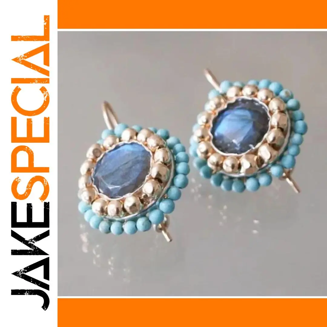 Vintage Blue Stone Drop Earrings 1 Vintage Blue Stone Drop Earrings