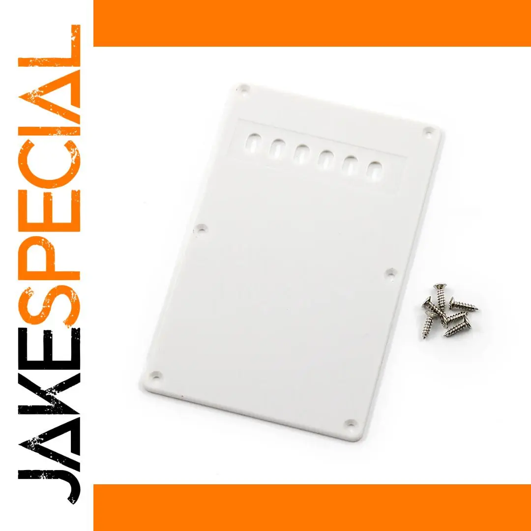White Plastic Electric Guitar Rear Cover Plate 1 White Plastic Electric Guitar Rear Cover Plate