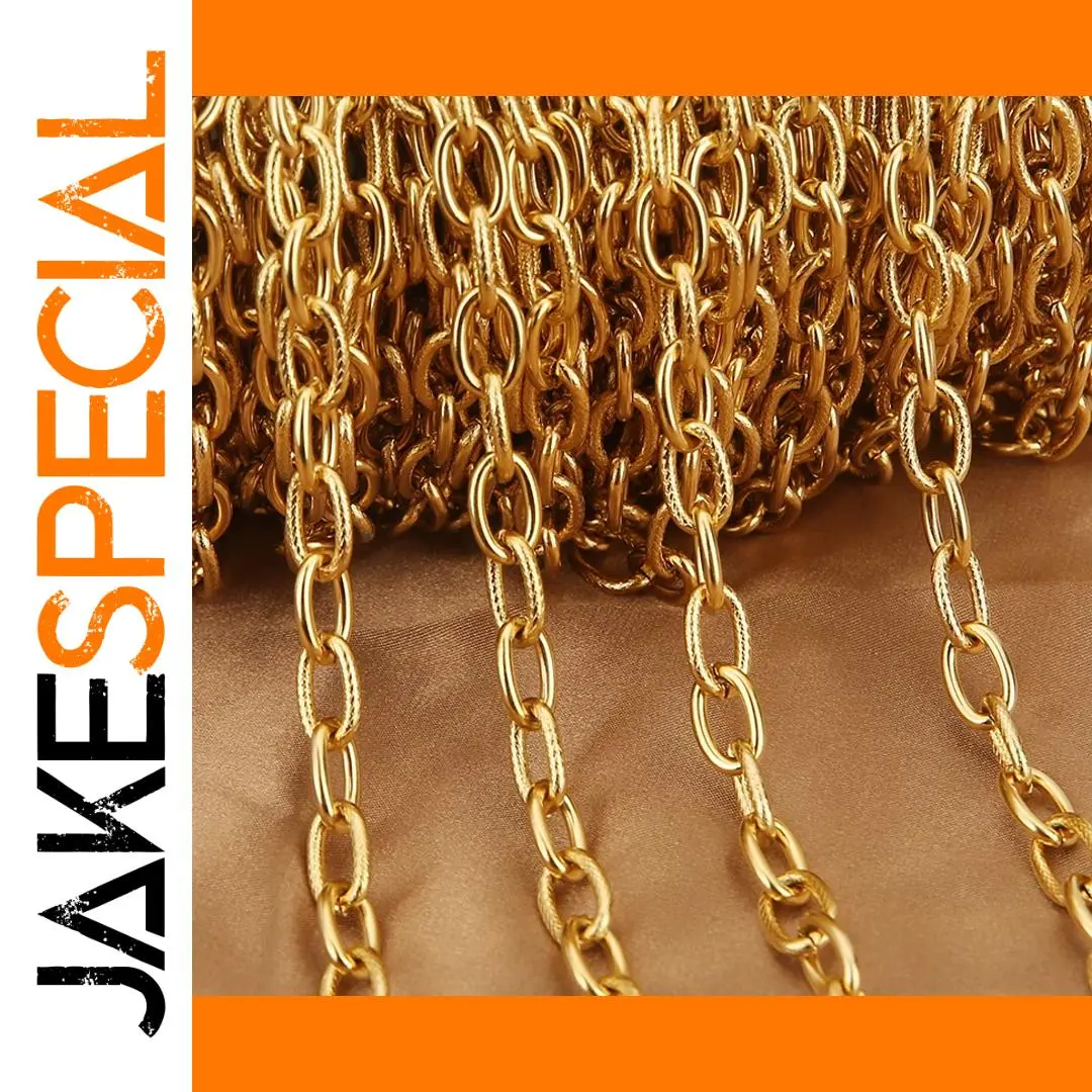Heavy Stainless Steel Jewelry Chain in Gold Tone 1 Heavy Stainless Steel Jewelry Chain in Gold Tone