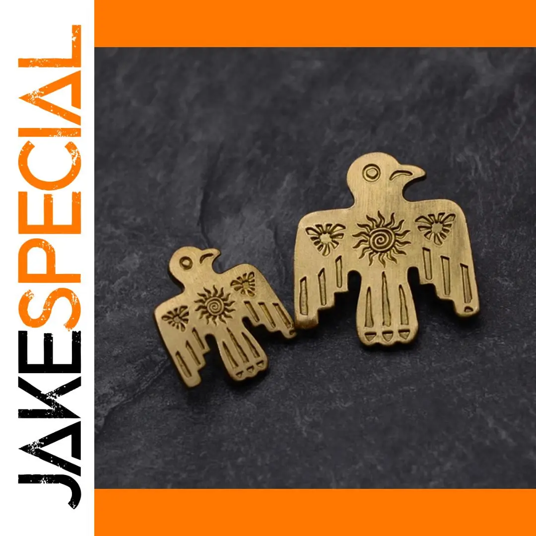 Indian Sun God Thunderbird Copper Brooch in Gold and Silver 1 Indian Sun God Thunderbird Copper Brooch in Gold and Silver