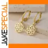Flower of Life Drop Earrings in Steel and Gold