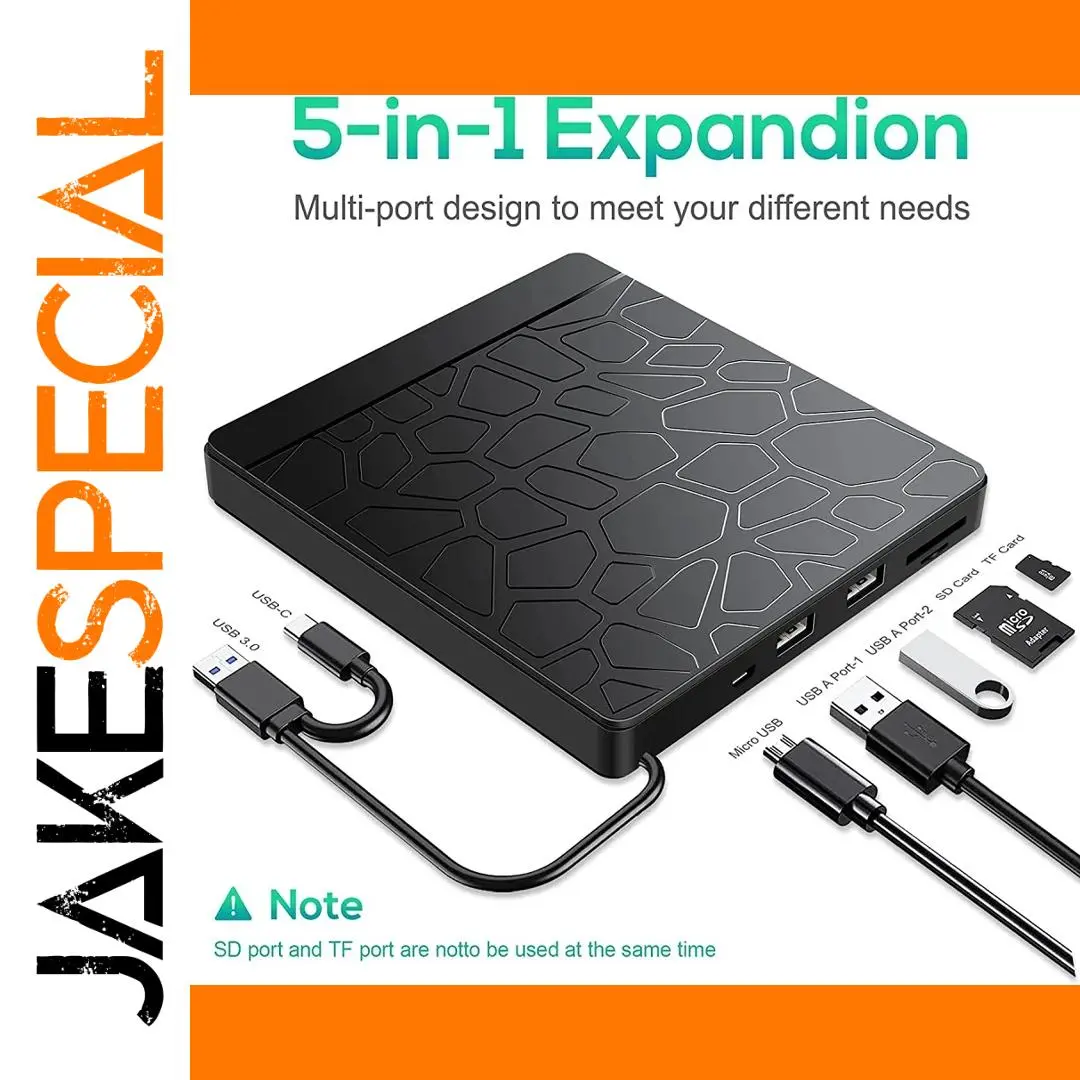 Black External Optical Drive with Multi-Function Hub 1 Black External Optical Drive with Multi-Function Hub