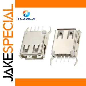 USB Type A Female Socket 180° Vertical, 24V, 4-Pin Set