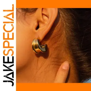 Minimalist Gold-tone Stainless Steel Crescent Earrings