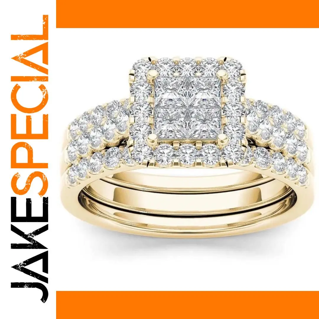 Elegant Gold and Silver Women's Ring Set 1 Elegant Gold and Silver Women's Ring Set