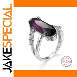 Purple Cubic Zirconia Sterling Silver Ring for Women