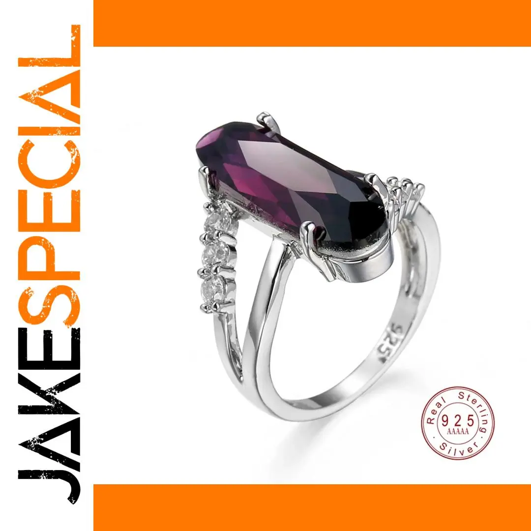 Purple Cubic Zirconia Sterling Silver Ring for Women 1 Purple Cubic Zirconia Sterling Silver Ring for Women
