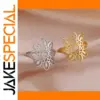 Elegant Filigree Lotus Flower Ring for Women