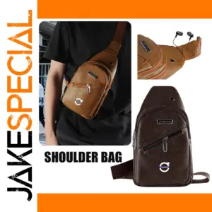 Vintage Brown Leather Shoulder Bag for Daily Use