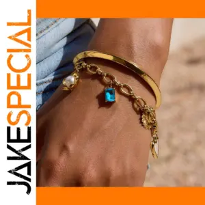 Gold Stainless Steel Jewelry Bracelet with Charms