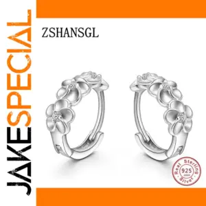 Sterling Silver Rose Flower Earrings