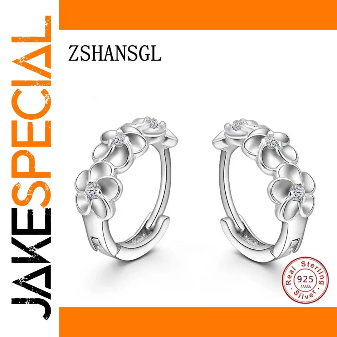 Sterling Silver Rose Flower Earrings 1 Sterling Silver Rose Flower Earrings