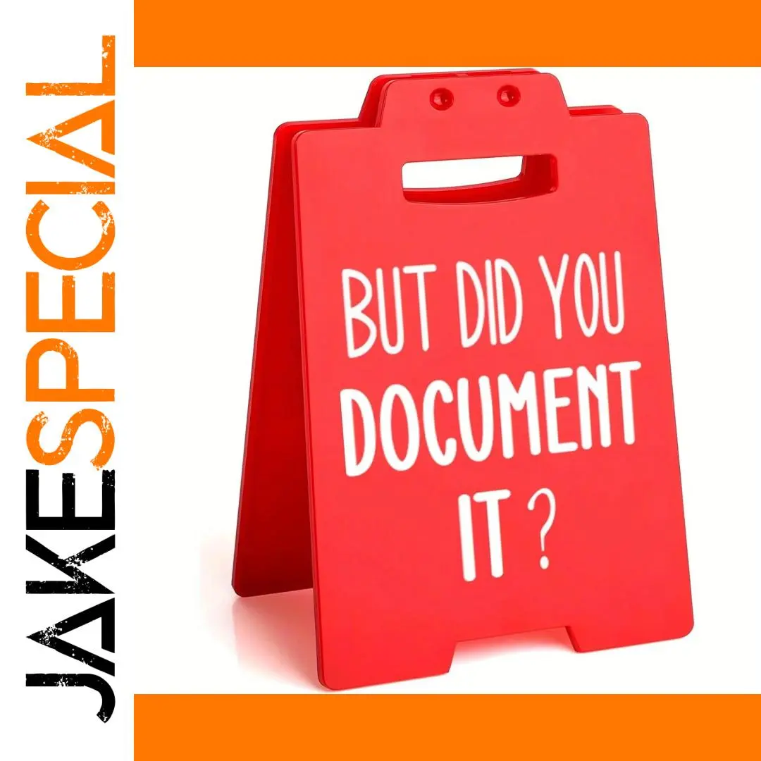 Red Office Desk Sign with Humorous Message 1 Red Office Desk Sign with Humorous Message