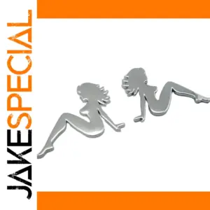 Chrome Pin-Up Girl Volkswagen Emblems Set