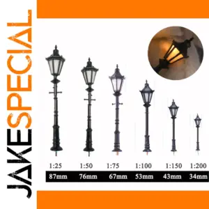 Vintage Miniature LED Street Lamps Set for Dioramas