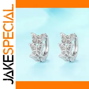 Silver Butterfly Stud Earrings for Women