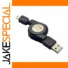 Retractable USB A to Mini B Cable 80cm