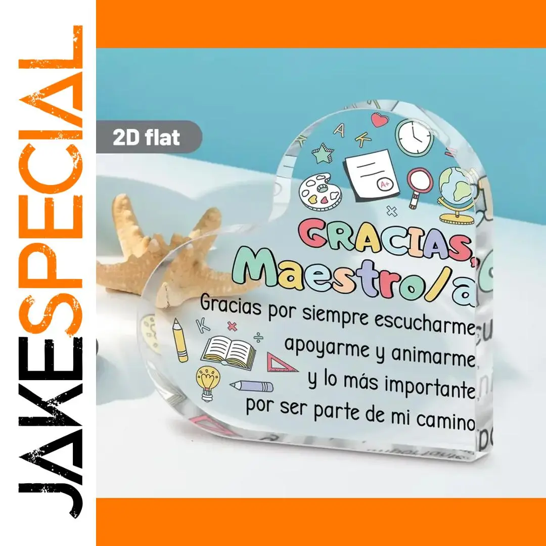 Heart-Shaped Teacher Appreciation Acrylic Plaque 1 Heart-Shaped Teacher Appreciation Acrylic Plaque