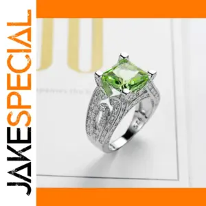 Green Zircon Cocktail Ring for Women