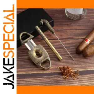 Luxury Cigar Accessories Set with V-Cutter & Draw Enhancer
