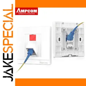 86×86 mm Angled Network Faceplate with Fiber Mod Support