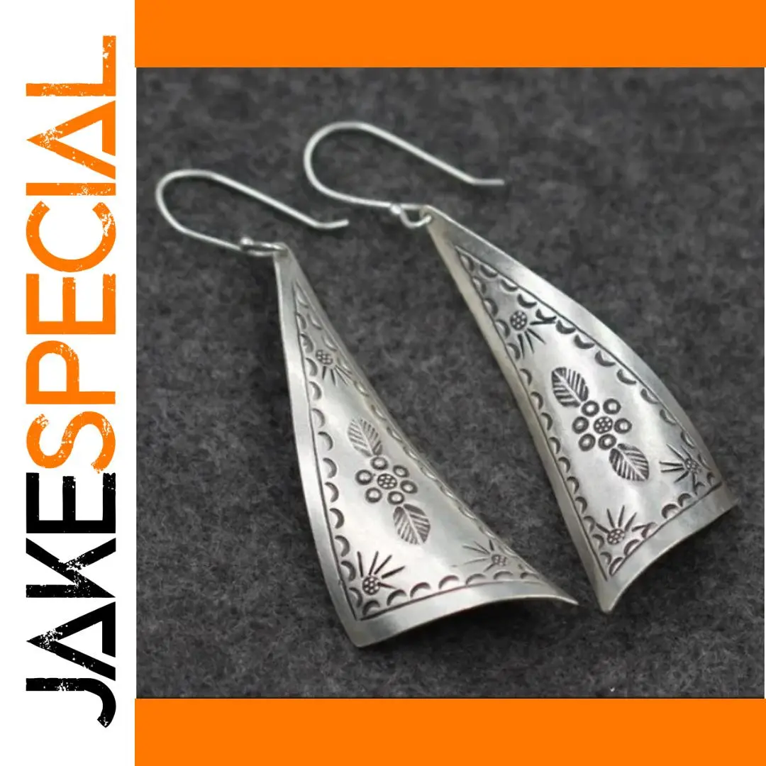 Vintage Silver Geometric Drop Earrings 1 Vintage Silver Geometric Drop Earrings