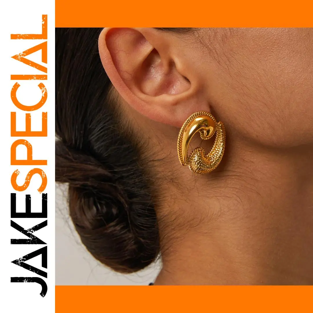 Stainless Steel Gold Hoop Earrings 19.5mm 1 Stainless Steel Gold Hoop Earrings 19.5mm