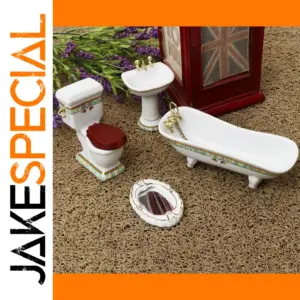 Elegant 1:12 Miniature Bathroom Scene Set