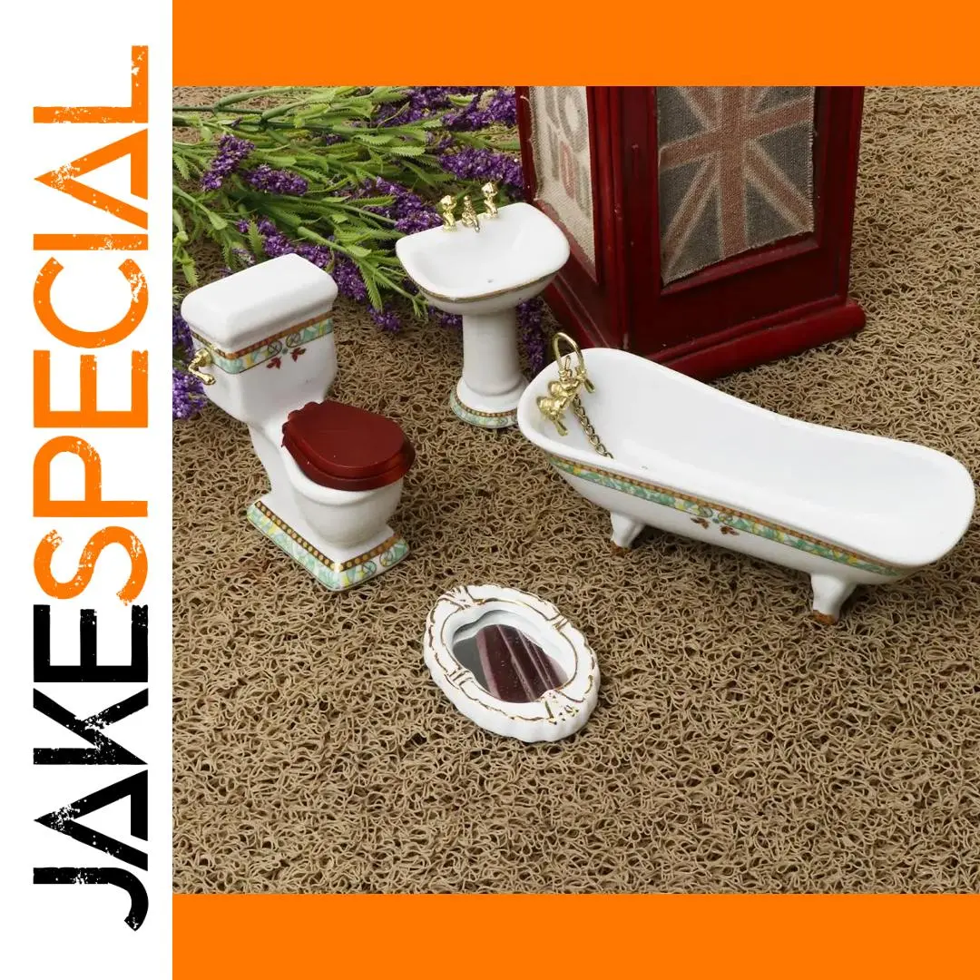Elegant 1:12 Miniature Bathroom Scene Set 1 Elegant 1:12 Miniature Bathroom Scene Set