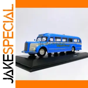 Vintage Blue 1:43 Die-Cast Bus Model by SCHUCO